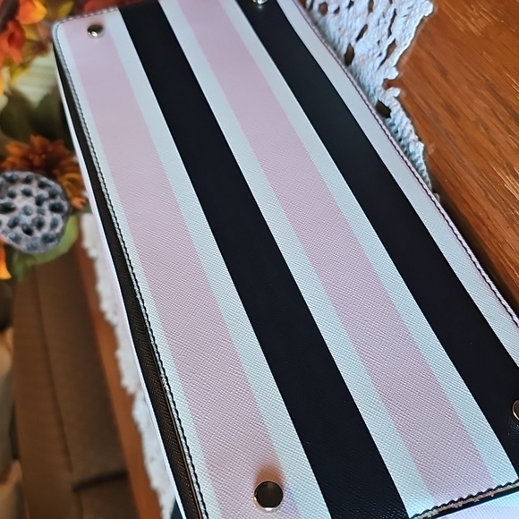 Kate Spade Black and Pink Striped Satchel - Picture 4 of 5